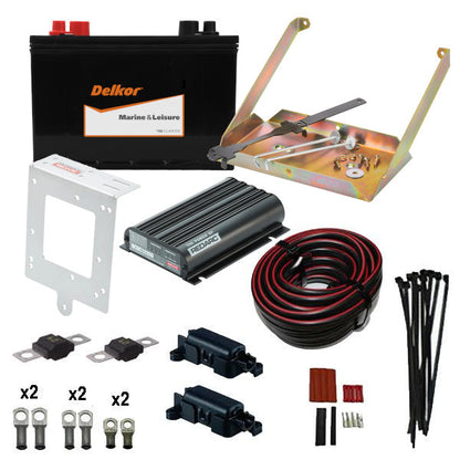 PATROL GQ 4.2L DIESEL & PETROL (1989-1997) BC-DC UNDER BONNET DUAL BATTERY COMPLETE PACKAGE