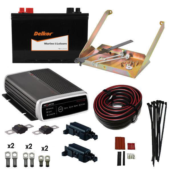 PATROL GQ 4.2L DIESEL & PETROL (1989-1997) DC-DC UNDER BONNET DUAL BATTERY COMPLETE PACKAGE