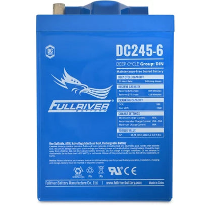 FULLRIVER DC SERIES 6V 245AH AGM BATTERY