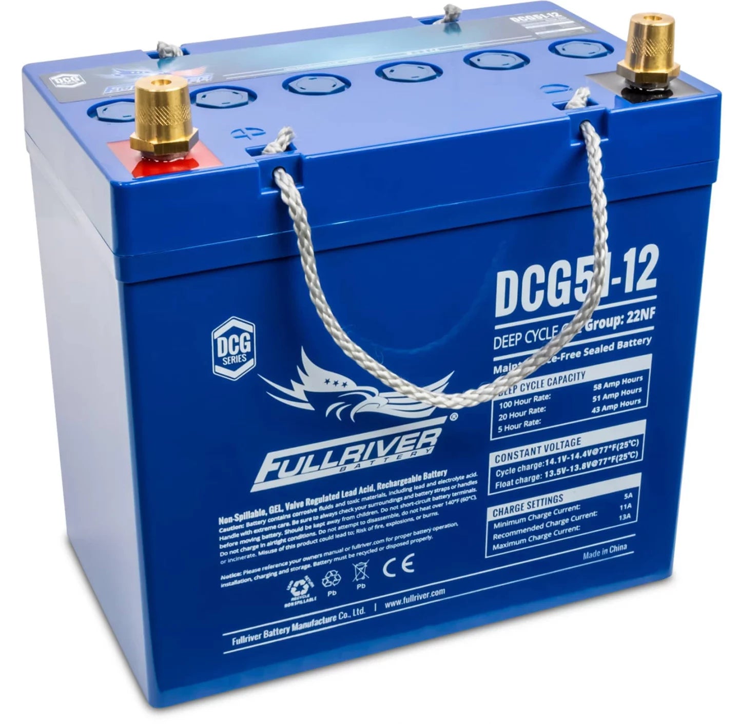 FULLRIVER DCG SERIES 12V 51AH GEL BATTERY