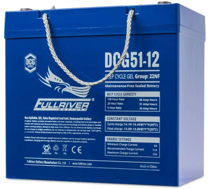 FULLRIVER DCG SERIES 12V 51AH GEL BATTERY