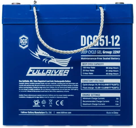 FULLRIVER DCG SERIES 12V 51AH GEL BATTERY