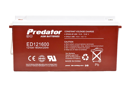 PREDATOR 12V 160AH DEEP CYCLE AGM BATTERY