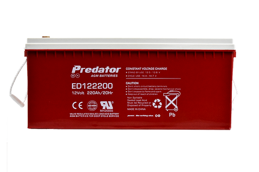 PREDATOR 12V 220AH DEEP CYCLE AGM BATTERY