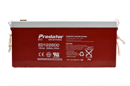 PREDATOR 12V 260AH DEEP CYCLE AGM BATTERY