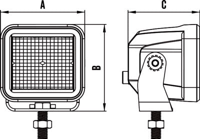 4823AF SERIES STEALTH AMBER 18W LED FLOOD BEAM WORK LIGHT