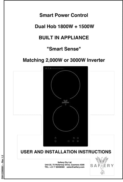 INDUCTION DUAL HOB BUILT-IN (3000W INVERTER REQUIRED)