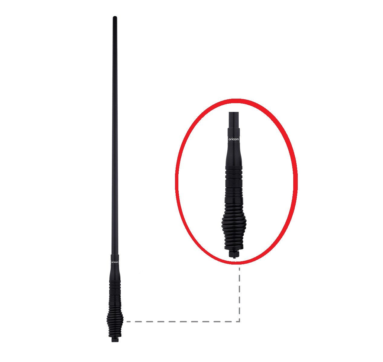 ANU900 6.5dBi UHF CB ANTENNA WITH LARGE BARREL SPRING BASE