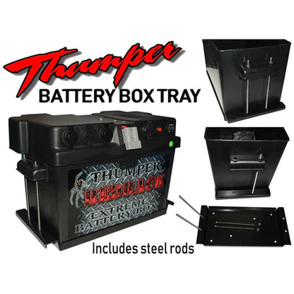 THUMPER REDARC DC-DC CLASSIC BATTERY BOX + THUMPER 120AH AGM + 8MM CIRCUIT BREAKER LOOM KIT + TRAY